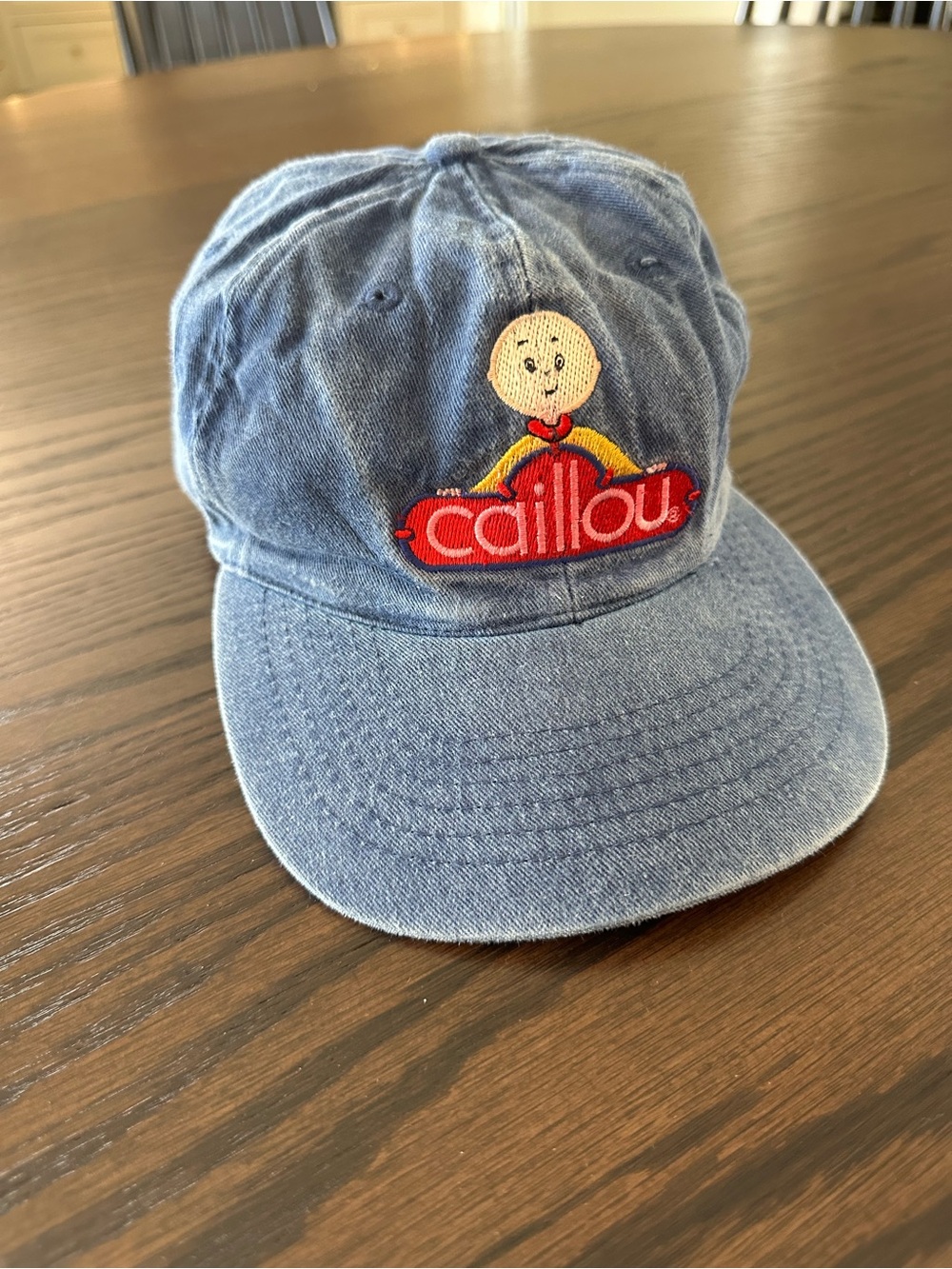 Caillou Embroidered Denim Baseball Cap - Blue